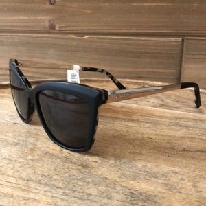 Ted Baker Square Cat Eye Sunglasses Tortoise Trim Black Lens Gold Frame